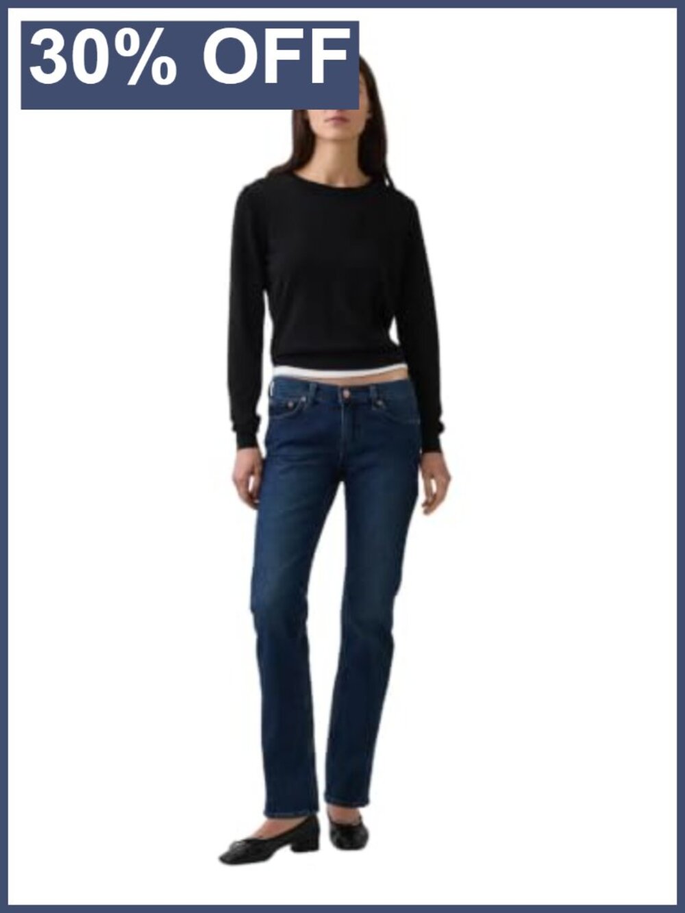 Low Rise Straight Fit Denim Jeans Casual Pull On